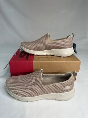 Skechers GOwalk Slip-On Athletic Sneakers in Light Taupe